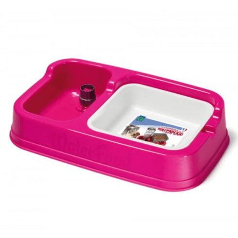 Castron si dispenser pentru caini-pisici Geo 34 x 20.5 x 7h cm